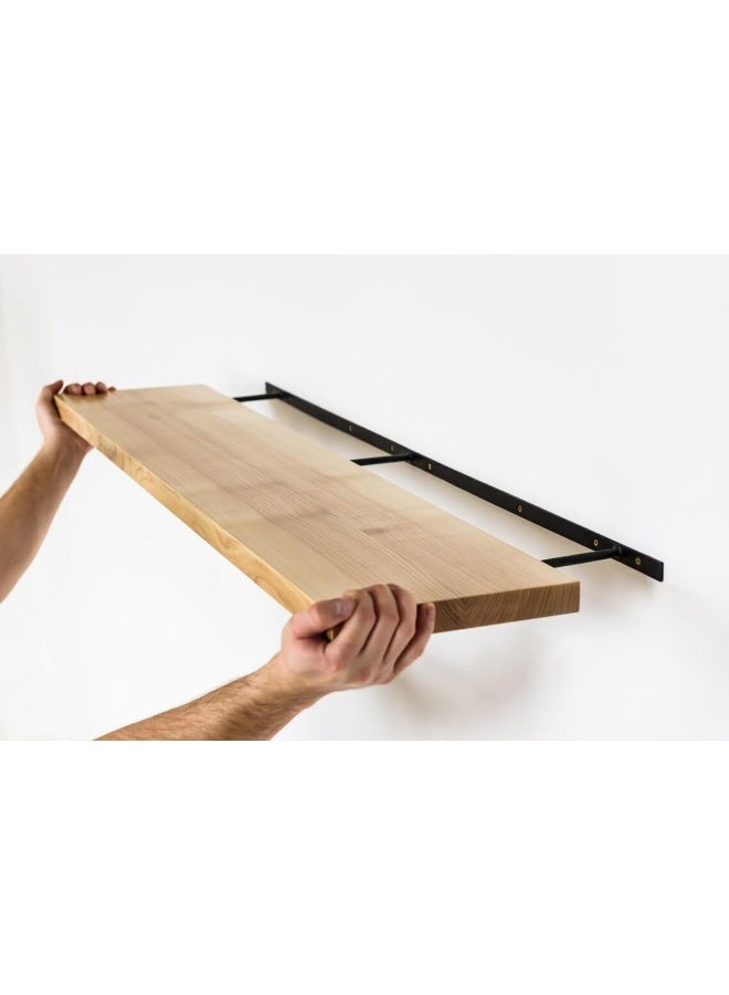 Horoof Home® Rustic wood Floating Shelf with Bracket, 108 cm Long Wooden Shelf for Kitchen, Bathroom, or Living Room, Custom Handmade Design - Image 4