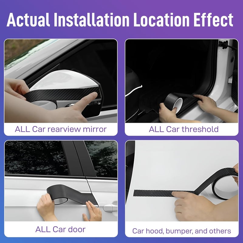 iWagon-Car Carbon Fibre High Gloss Anti Scratch Black Carbon Fiber Paint Protection Film Tape Car Accessories for All Cars - Image 3