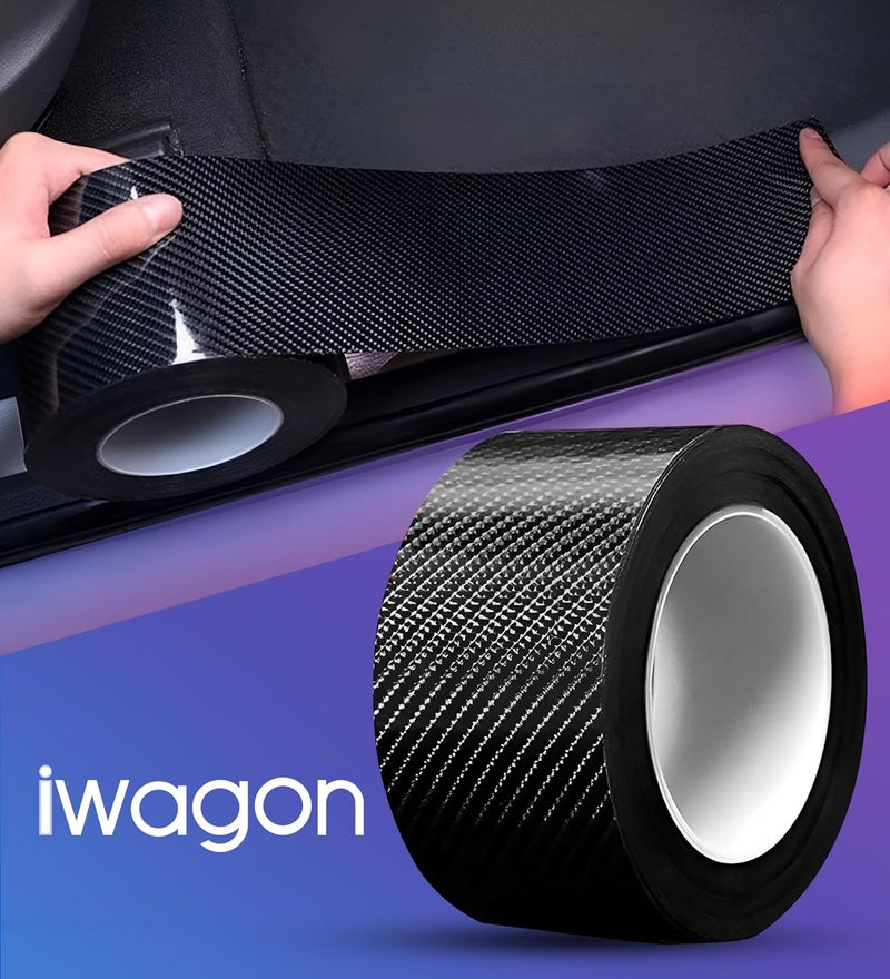 iWagon-Car Carbon Fibre High Gloss Anti Scratch Black Carbon Fiber Paint Protection Film Tape Car Accessories for All Cars - Image 5