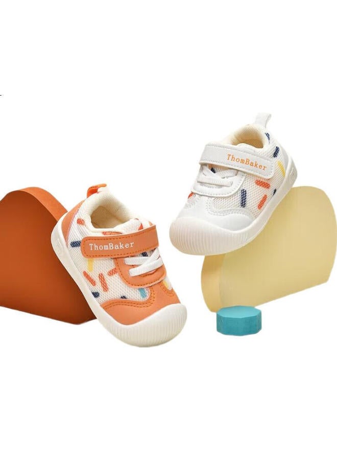 Thombaker Baby Walking Shoes Spring Baby Anti-slip Breathable Mesh Toddler Shoes Boys Girls Functional Shoes Beige Multicolor Size 15 - Image 3