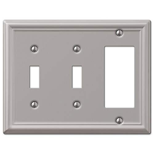 Amerelle 149TTRBN Chelsea Steel Double Toggle/Single Rocker-GFCI Wallplate, Brushed Nickel - Image 4