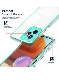 erorex Case For (Realme C35) 3 in 1 Clear TPU Color PC Frame Phone Case Light Green  - Image 3