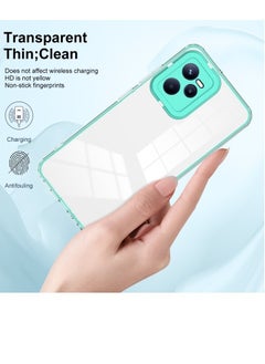 erorex Case For (Realme C35) 3 in 1 Clear TPU Color PC Frame Phone Case Light Green  - Image 5