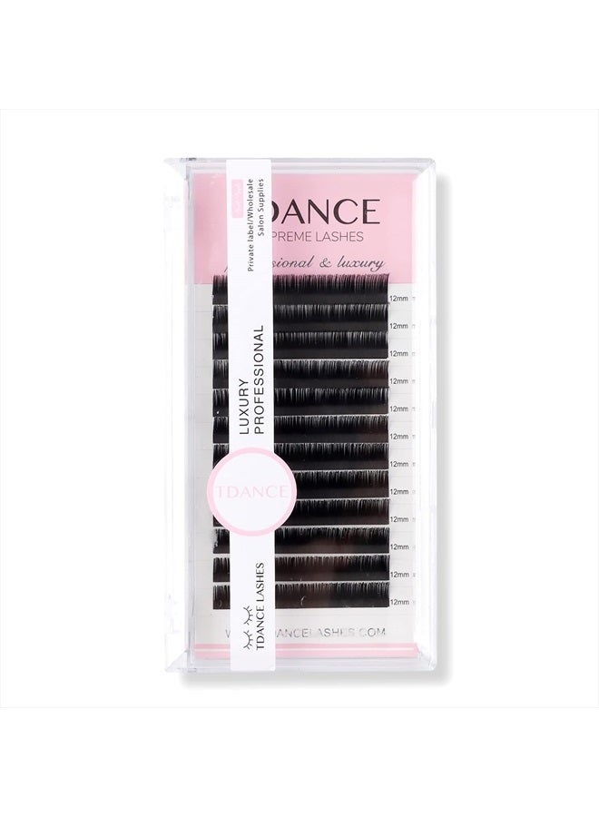 TDANCE Premium DD Curl 15mm Semi Permanent Individual Eyelash Extensions 0.05mm Thickness False Mink Silk Volume Lashes Extensions Professional Salon Use(DD,0.05,15mm) - Image 1