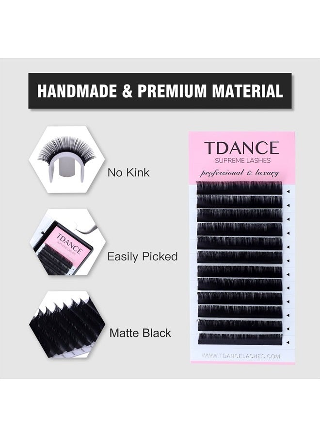TDANCE Premium DD Curl 15mm Semi Permanent Individual Eyelash Extensions 0.05mm Thickness False Mink Silk Volume Lashes Extensions Professional Salon Use(DD,0.05,15mm) - Image 4