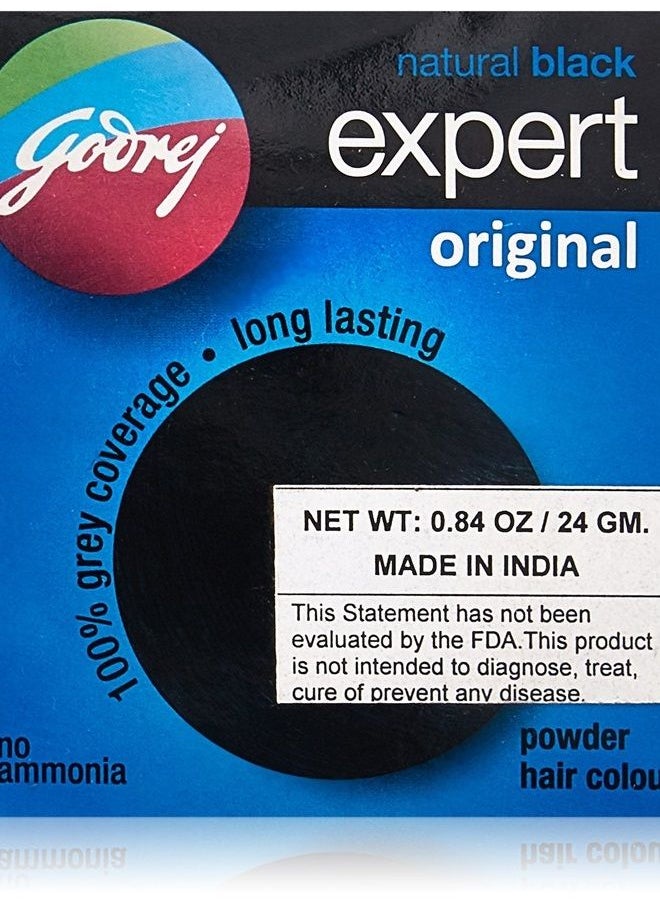Godrej Natural Black Expert Powder Hair Color, 24 Gram 