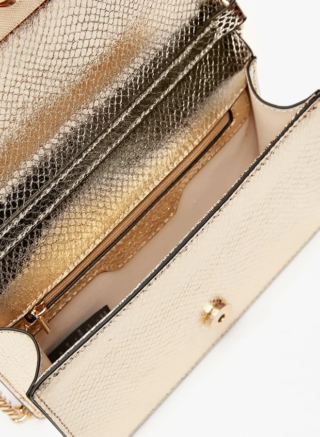 سيليست Women's Textured Crossbody Bag with Chainlink Strap
