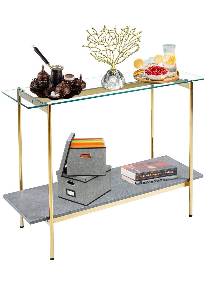 Living Console Table Entryway With Glass Top 120*40*80 CM - Image 2
