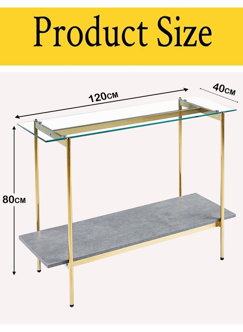 Living Console Table Entryway With Glass Top 120*40*80 CM - Image 4