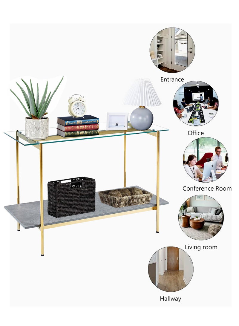 Living Console Table Entryway With Glass Top 120*40*80 CM - Image 5