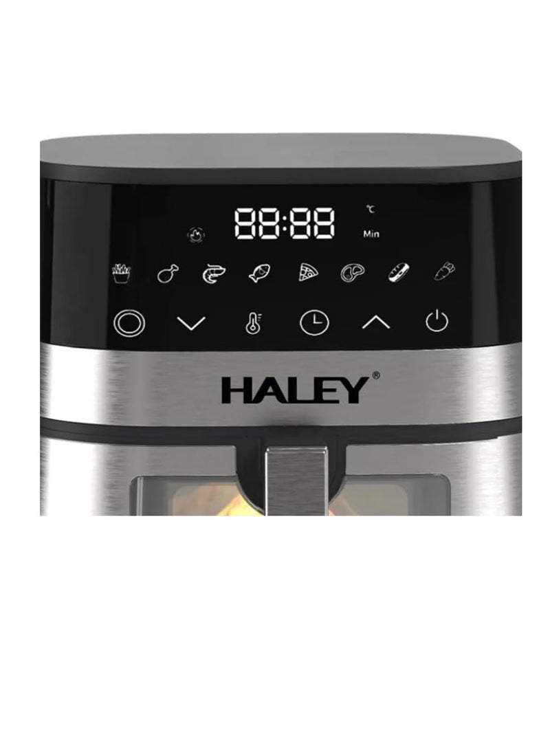 Haley مقلاة هوائية Wtrtr HALEY سعة 7 لتر مع نافذة، فرن مقلاة هوائية من الفولاذ المقاوم للصدأ بقوة 2000 وات، شاشة لمس LED بدون زيت، خالية من مادة PTFE، آمنة في غسالة الأطباق، ضمان لمدة عامين (7 لتر)  - Image 2