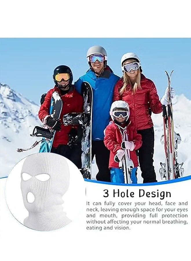 Happy D 3 Hole Balaclava Full Face Mask Unisex Winter Neck Warm Knitted Balaclava Face Cover for Men Women Outdoor Sport Fishing Skiing One Size Fit All - Image 4