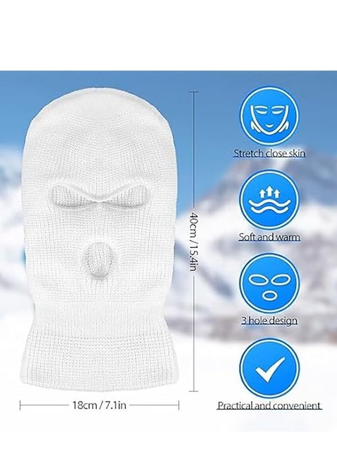 Happy D 3 Hole Balaclava Full Face Mask Unisex Winter Neck Warm Knitted Balaclava Face Cover for Men Women Outdoor Sport Fishing Skiing One Size Fit All - Image 2