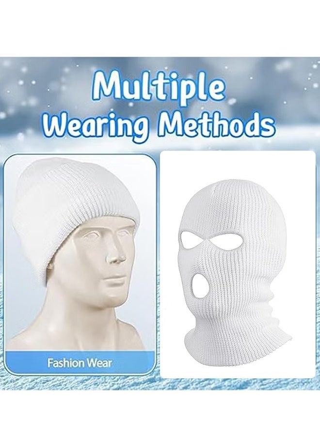Happy D 3 Hole Balaclava Full Face Mask Unisex Winter Neck Warm Knitted Balaclava Face Cover for Men Women Outdoor Sport Fishing Skiing One Size Fit All - Image 5