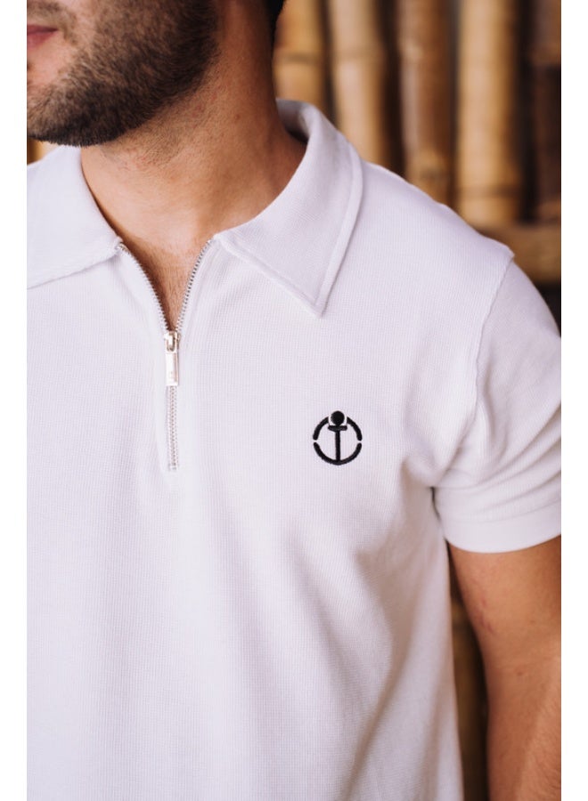 CLD Men T-shirt Polo quarter ZIPPER - Image 2