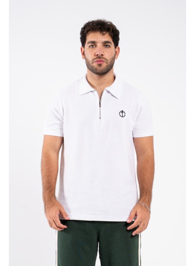 CLD Men T-shirt Polo quarter ZIPPER - Image 1