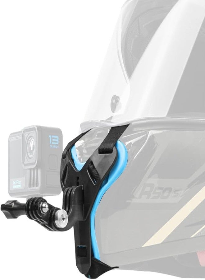 يوجام حامل تثبيت لخوذة الدراجة النارية، حامل تثبيت لكاميرا الحركة، متوافق مع GoPro Insta360 AKASO، أسود وأزرق - Image 1