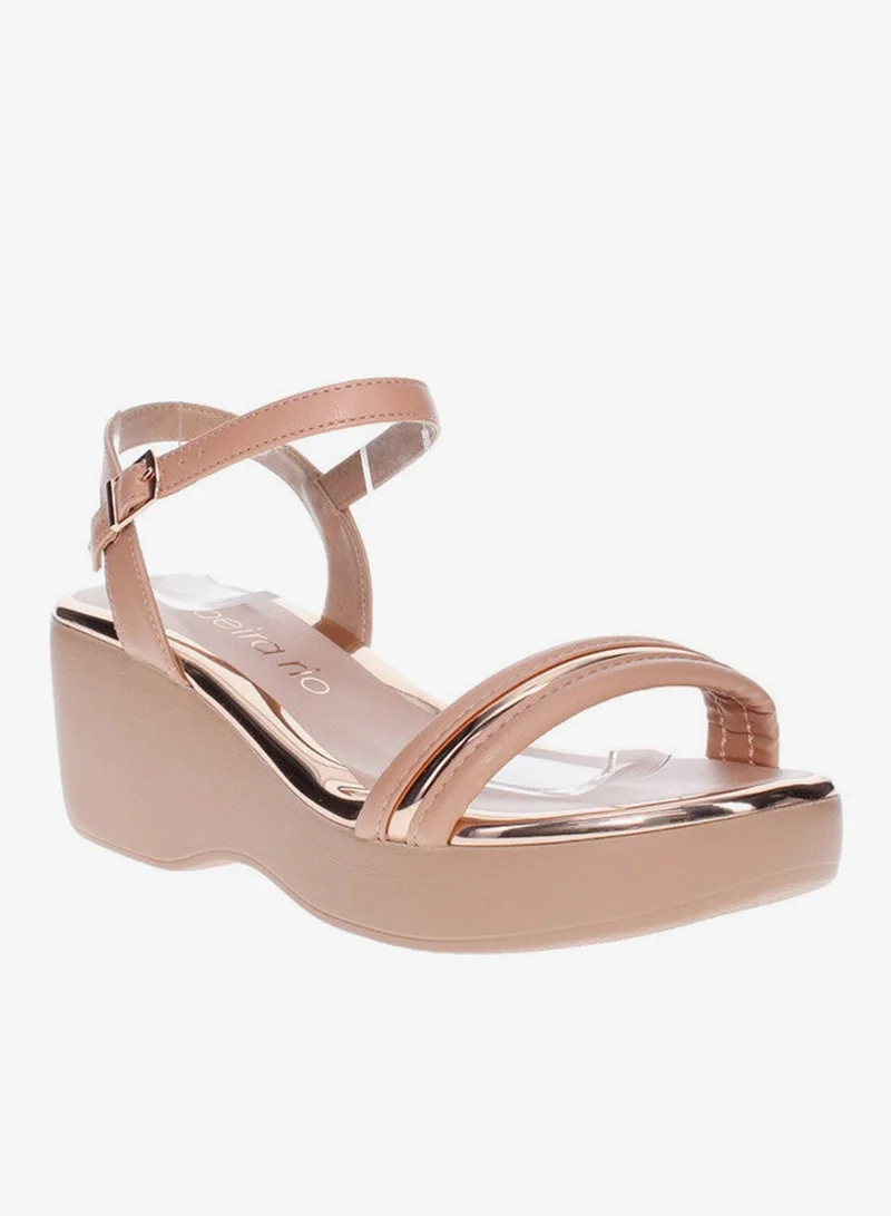 Beira Rio  Maggie Ankle Strap Wedge High Heel Sandals for Women | Best Price UAE