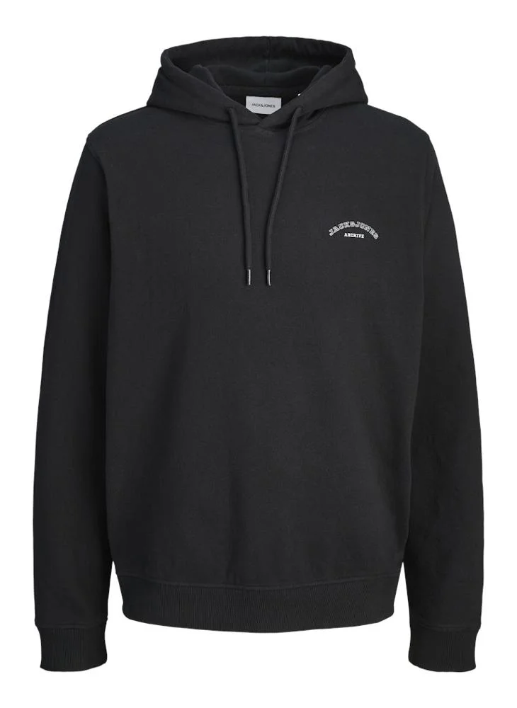 جاك اند جونز Logo relaxed fit hooded sweatshirt