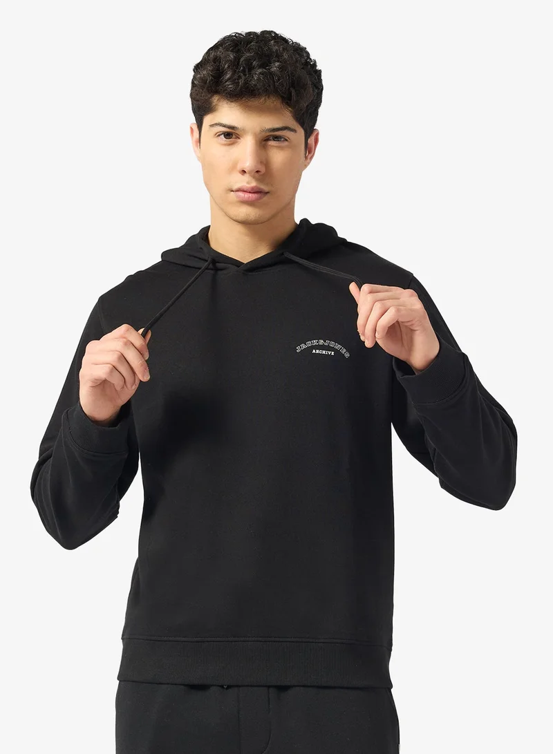 Logo relaxed fit hooded sweatshirt