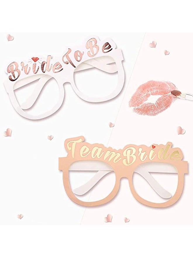 ShebSheb 10 PCS Party Glasses Team Bride and Bride to be Glasses Rose Gold Paper Glasses Hens Do Night Bridal Party Game Props Eyewear Decoration Bridal Shower Bachelorette Party  - Image 1