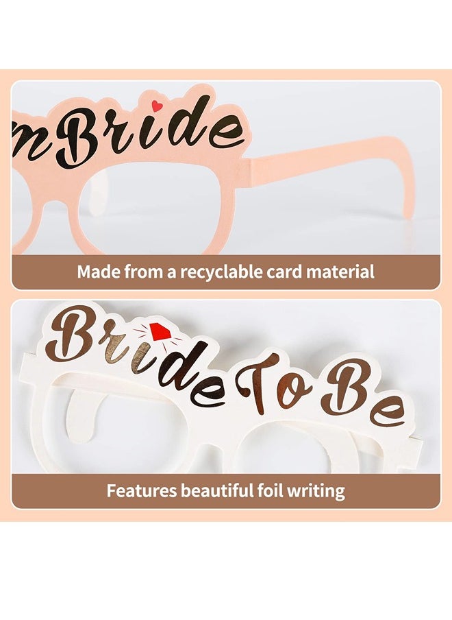 ShebSheb 10 PCS Party Glasses Team Bride and Bride to be Glasses Rose Gold Paper Glasses Hens Do Night Bridal Party Game Props Eyewear Decoration Bridal Shower Bachelorette Party  - Image 3
