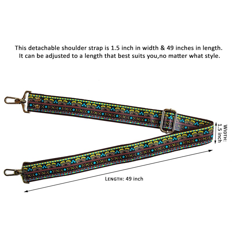 Funk For Hire Multicolor Printed Wide Broad Adjustable Replacement Sling Strap Shoulder Strap Crossbody Strap Handbag Strap - Image 2