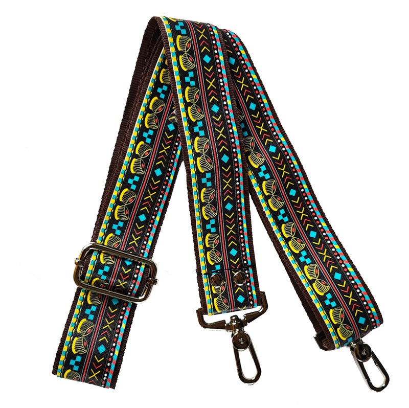 Funk For Hire Multicolor Printed Wide Broad Adjustable Replacement Sling Strap Shoulder Strap Crossbody Strap Handbag Strap - Image 5