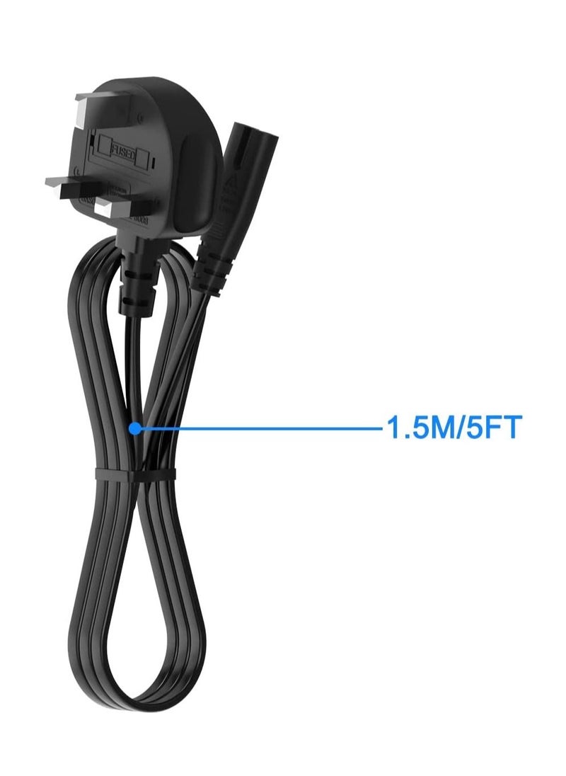 Generic 2 Prong AC Power Cord Cable for Samsung LG TCL Sony TV Compatible HP Printer PS3 PS4 PS5 5FT AC Wall Plug  - Image 4