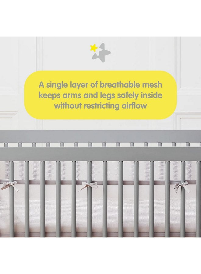 BreathableBaby Breathable Mesh Liner for Full-Size Cribs, Deluxe 4mm Mesh, Natural Linen (Size 4FS Covers 3 or 4 Sides) - Image 3