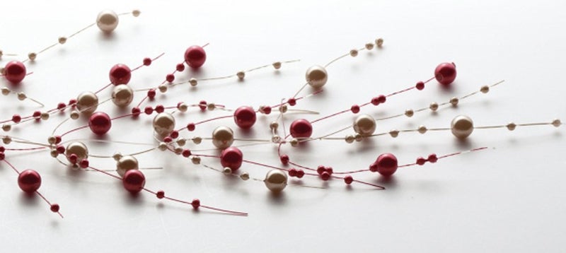 Sullivans Burgandy and Gold Pearl Beaded Garland 5' - Image 3
