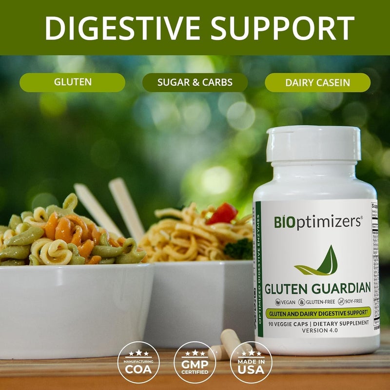 BiOptimizers Gluten Guardian 30 Enzyme Supplement for Gluten Digestion Contains DPPIV to Digest Wheat Barley Other Cereal Grains Helps Prevent Bloating Gas Indigestion 90 Capsules - Image 5