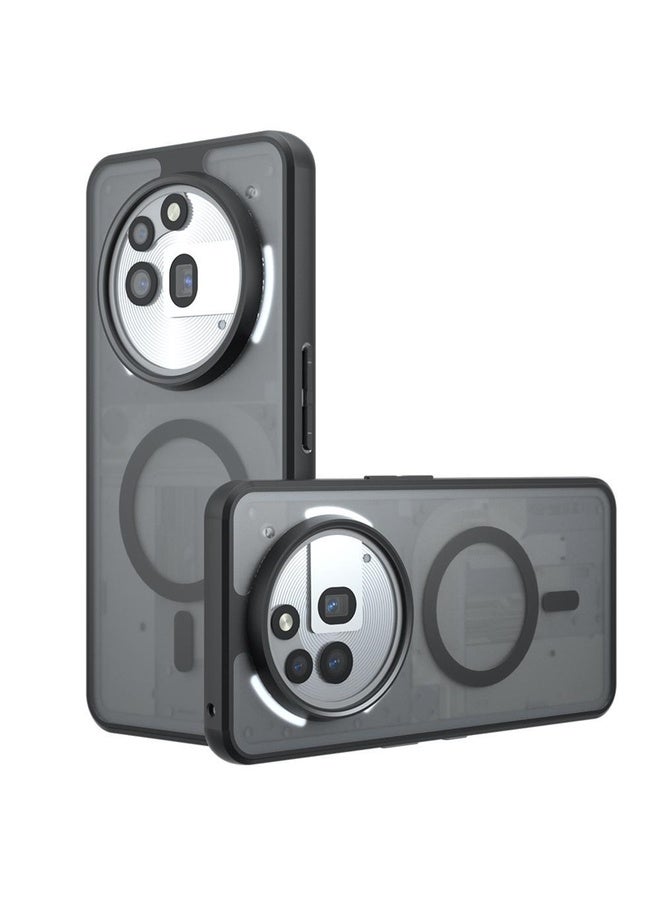 HuHa For Nothing Phone 3a Pro Armor MagSafe PC Hybrid TPU Phone Case(Frosted Black) - Image 1