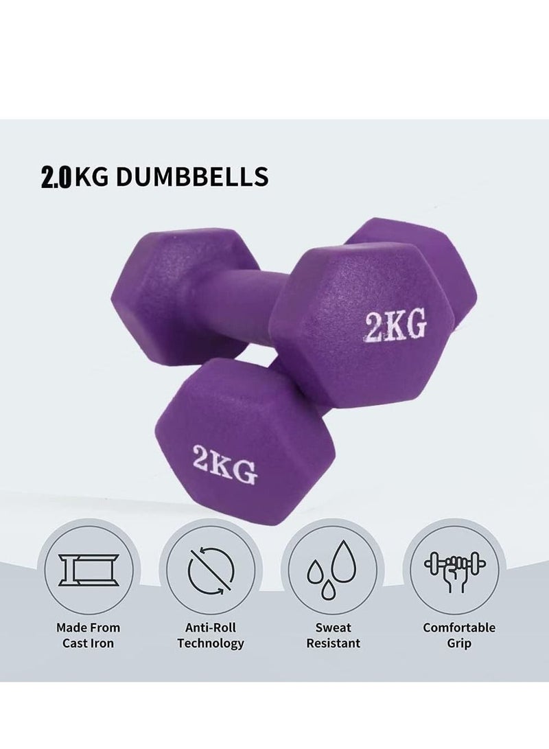 Generic Neoprene Dumbbells Weights Exercise-2KG*2  - Image 2