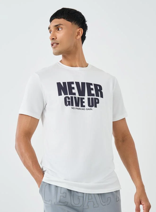 Take Two Slogan Print Round Neck Short Sleeve T-Shirt