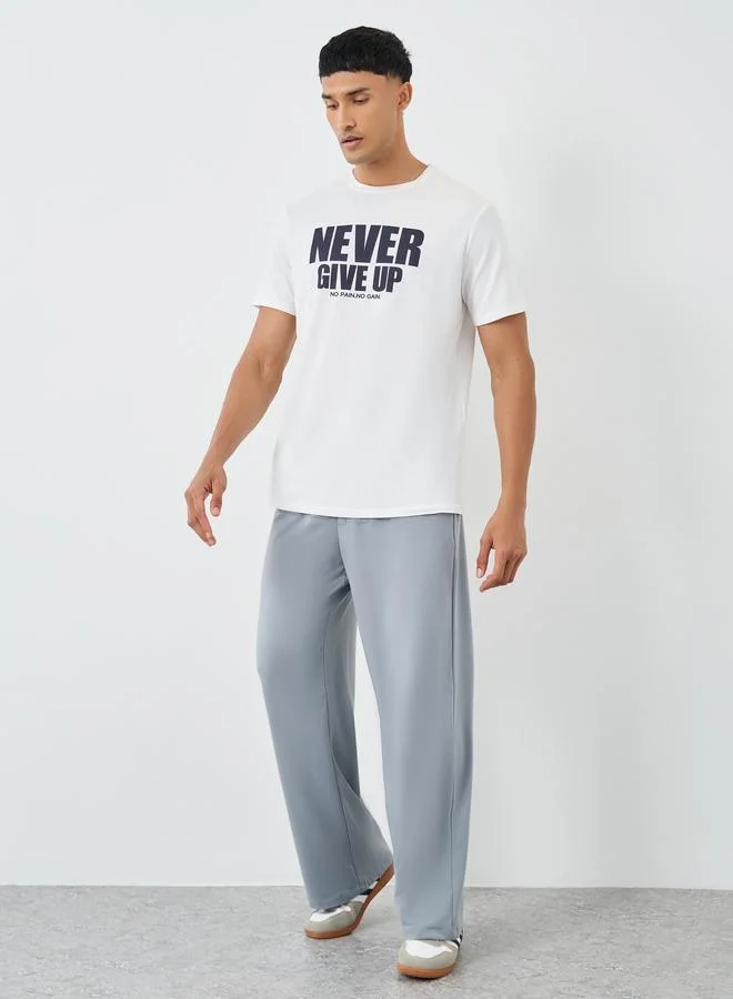 Take Two Slogan Print Round Neck Short Sleeve T-Shirt