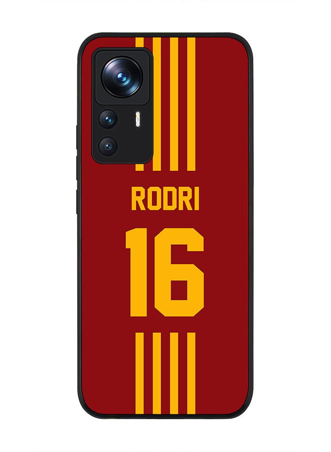 Stylizedd Rugged Black edge case for Xiaomi 12T/12T Pro Slim fit Soft Case Flexible Rubber Edges Anti Drop TPU Gel Thin Cover - Football Team - Spain Player Name - Rodri - Image 1