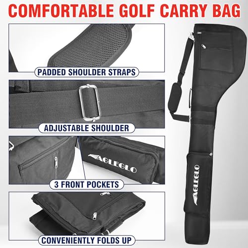 prowithlin EagleGlo Golf Bag, Golf Travel Bag Foldable & Adjustable, Golf Carry Bag Holds A Full Set of Clubs, Golf Bags for 8-10 Golf Clubs, Small Golf Bag Practice Bag, Carry Golf Bags for Men, Women - Image 3