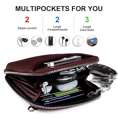 befen Genuine Leather Leather Small Crossbody Phone Bags for Women Mini Wallet Purse RFID Crossbody Bags for Women - Fit iPhone 16 Pro Max, Burgundy Red - Image 2