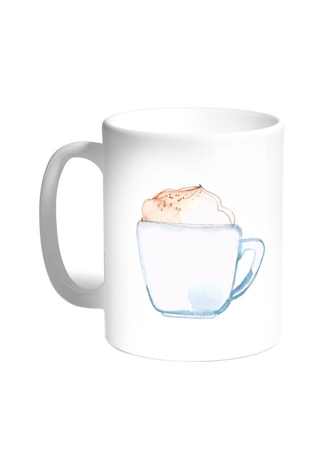 RYN Cup Of Coffee In A Foam Printed Mug White 11ounce