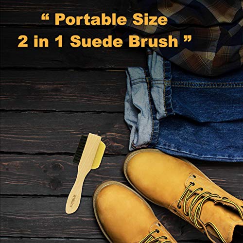Wilkins Suede Shoe Cleaner Brush - Yellow Rubber Suede Eraser with Soft Bristle Brush for Suede Cleaner and Nubuck Brush - Image 5