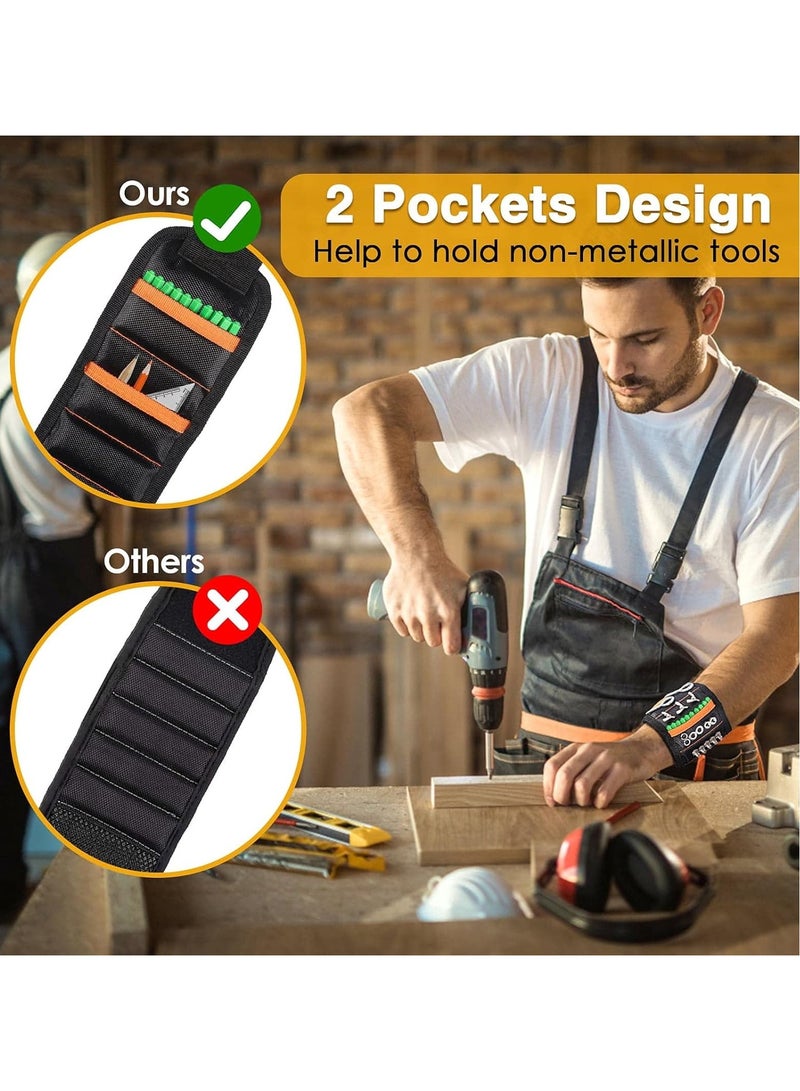 Valentines Day Gifts for Him Boyfriend Husband, Magnetic Wristband for Tools, Cool Gadgets for Men Dad, Tool Belts with 15 Strong Magnets for Holding Screws, Nails, Wrenches, Drill Bits - Image 2