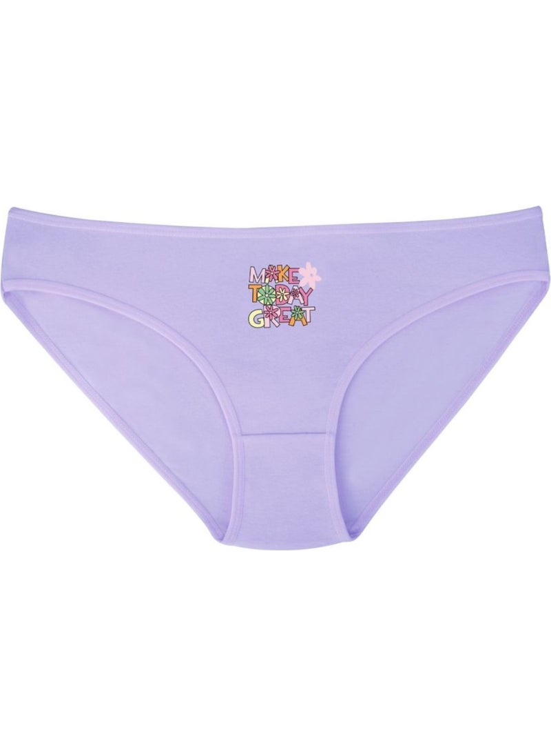 EQru Girls 3 Piece Bikini Panties Flower and Cat Patterned 3-Pack Slip  - Image 2