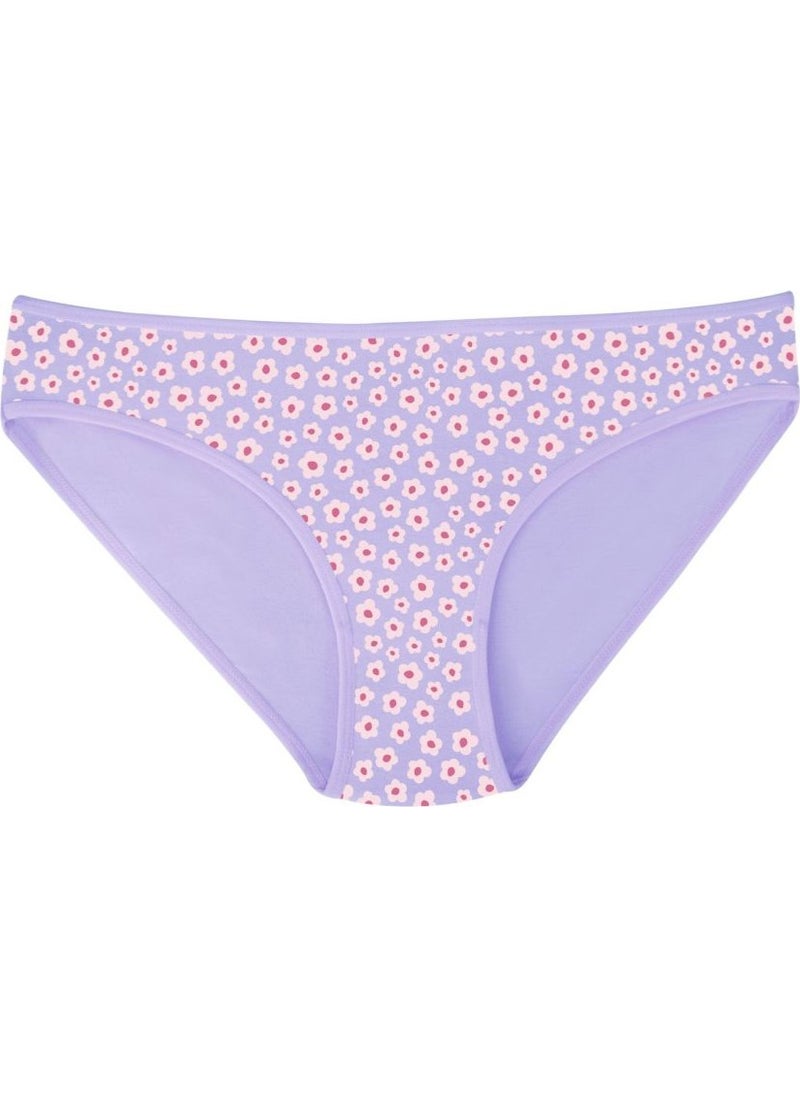 EQru Girls 3 Piece Bikini Panties Flower and Cat Patterned 3-Pack Slip  - Image 4