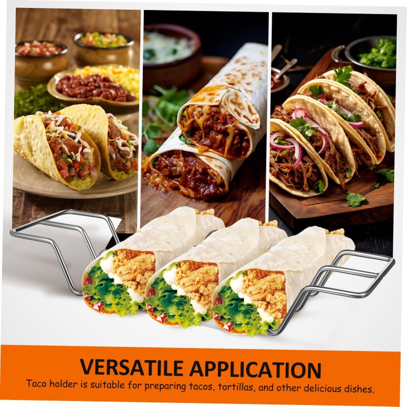 Stainless Steel Taco Holder Set Of 3 Compact Taco Frying Rack For Oven And Kitchen - Image 4