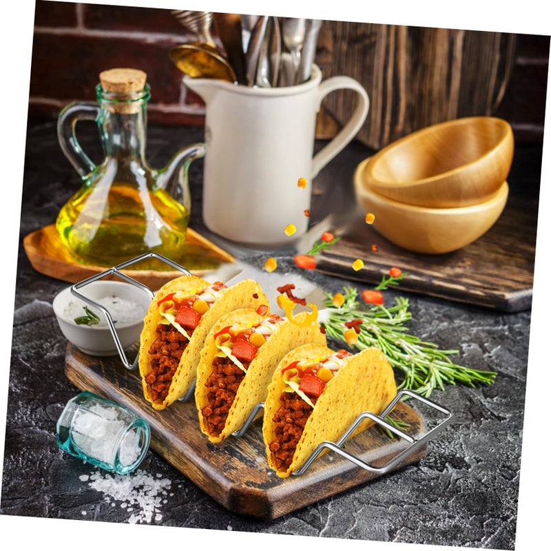 Stainless Steel Taco Holder Set Of 3 Compact Taco Frying Rack For Oven And Kitchen - Image 5
