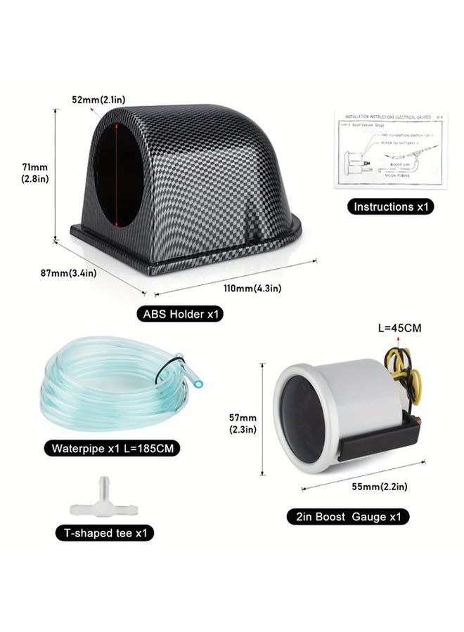 مقياس شاحن توربيني عالمي للسيارات مقاس 52 ملم، بشاشة رقمية LED لقياس ضغط البساي، قطعة واحدة - Image 3