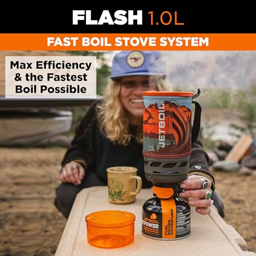 Jetboil Flash 10L Portable Fast Boil Stove for Camping and Backpacking with 1Step Auto Ignition PropaneIsobutane Burner with Cooking Cup Mountainscape - Image 3