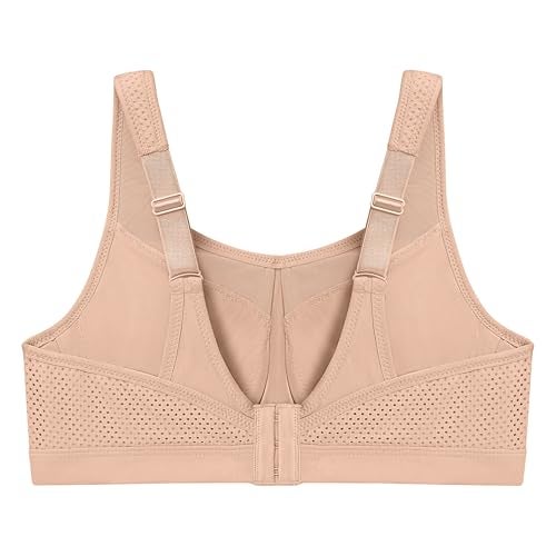 Glamorise Full Figure Plus Size High Impact Wonderwire Sports Bra Underwire #9066 Café - Image 4