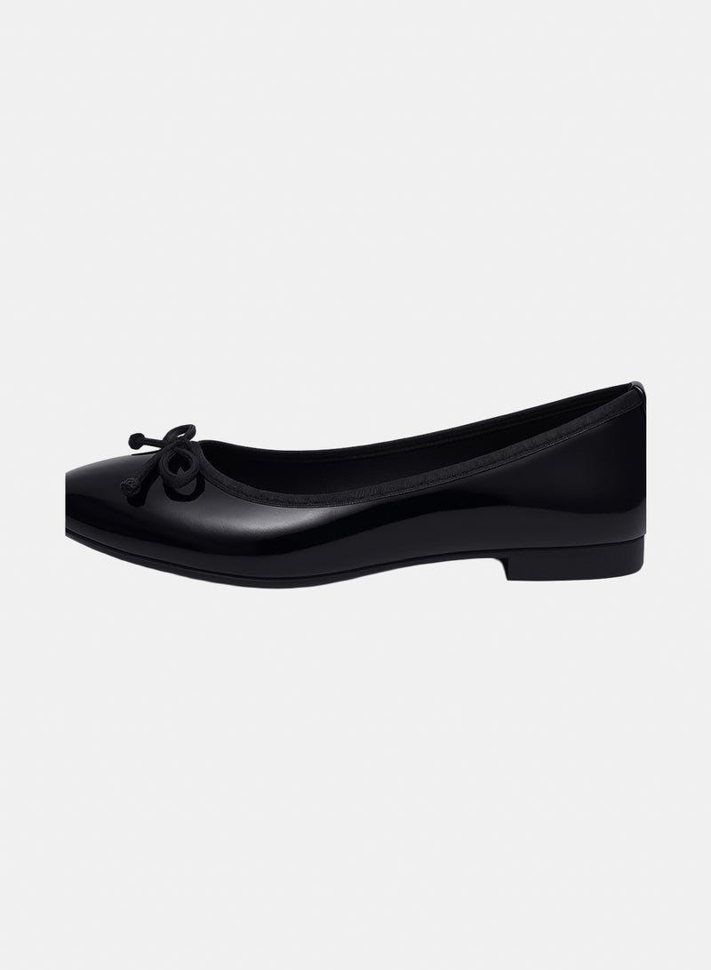 OG Classic Ballerina Flats glossy black – Patent Leather Look With Bow Detail - Image 3